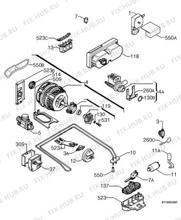 Взрыв-схема посудомоечной машины Rex T65 - Схема узла Electrical equipment 268